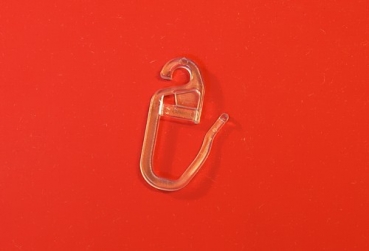Gardinenhaken glasklar, mit Klips-Öse 4mm