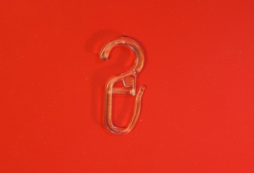 Gardinenhaken glasklar, mit Klips-Öse 10mm