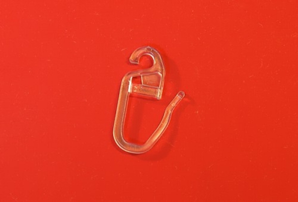 Gardinenhaken glasklar, mit Klips-Öse 4mm