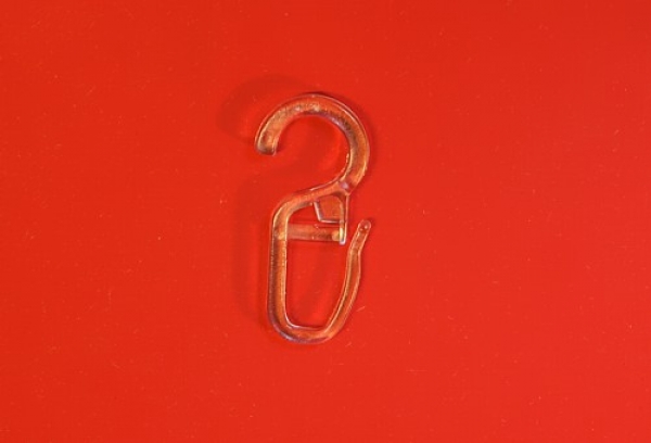 Gardinenhaken glasklar, mit Klips-Öse 10mm